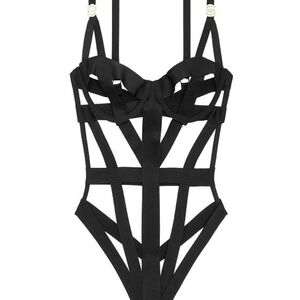 Victoria's Secret Black Strappy Cutout Teddy